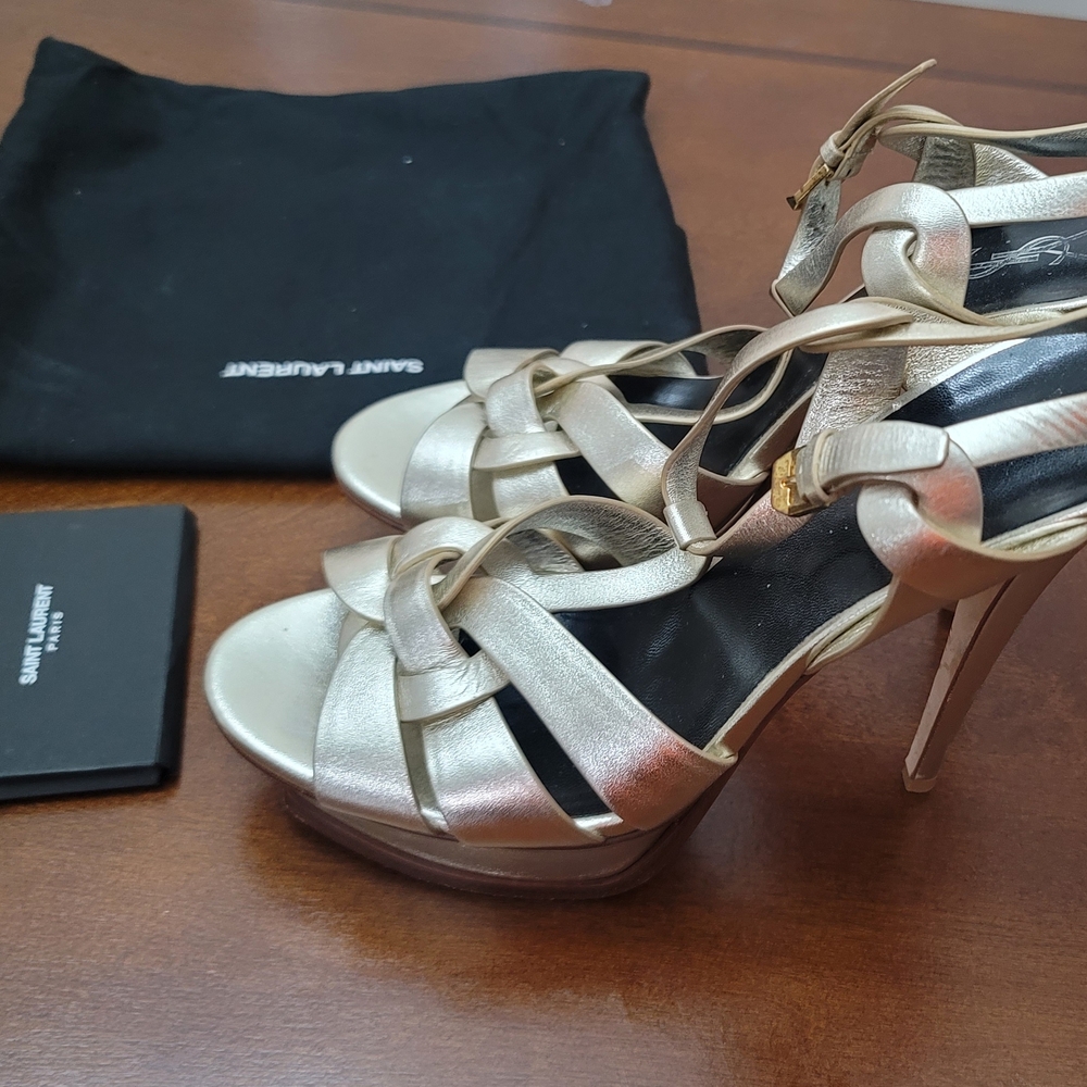 Saint Laurent Gold Stiletto Heels